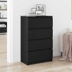 Aparador de roble negro 60x35x98,5 cm madera de ingeniería