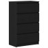 Aparador de roble negro 60x35x98,5 cm madera de
