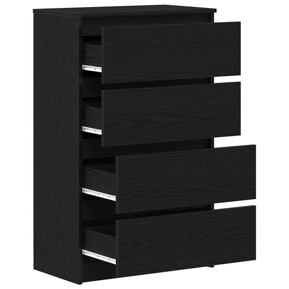 Aparador de roble negro 60x35x98,5 cm madera de