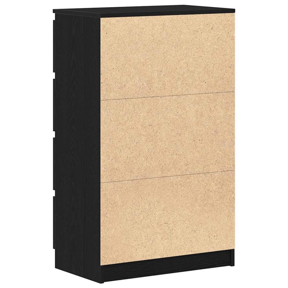 Aparador de roble negro 60x35x98,5 cm madera de