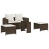 Set de muebles de jardín con cojines apilables 5 pzas