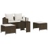 Set de muebles de jardín con cojines apilables 5 pzas