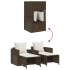 Set de muebles de jardín con cojines apilables 5 pzas