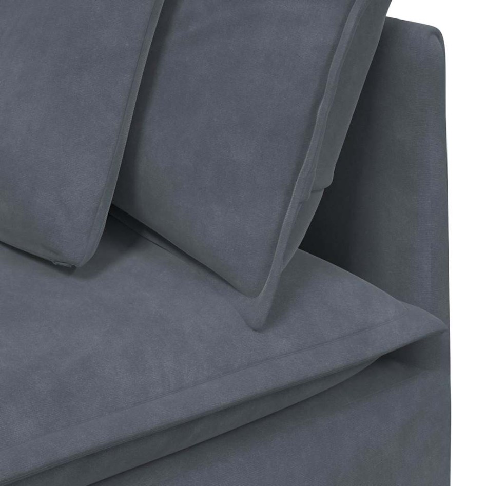 Sofá modular con cojines terciopelo gris