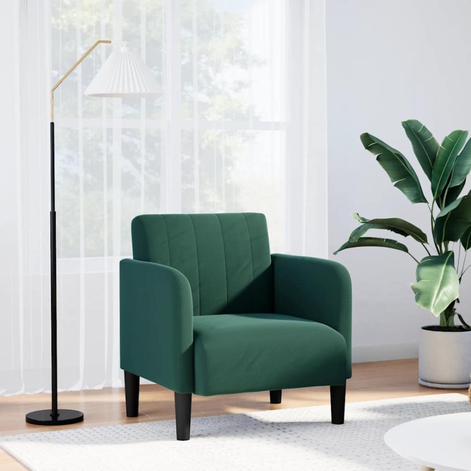 Sillón con reposabrazos Terciopelo Verde Oscuro 54
