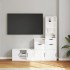 Muebles de TV 4 uds. con almacenaje ODDA blanco madera