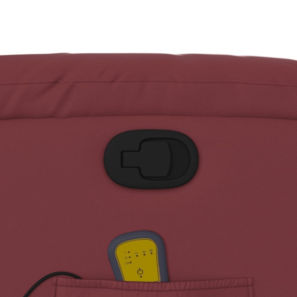 Sillón reclinable de masaje de pie cuero artificial rojo