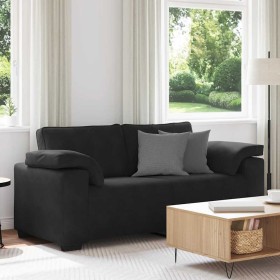 Sofá Loveseat Terciopelo Negro 140
