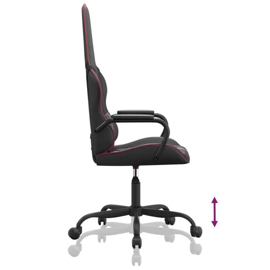 Silla gaming con masaje cuero sintético rojo tinto y
