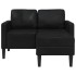 Sofá 2 plazas con chaise longue en forma de L negro 125