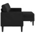 Sofá 2 plazas con chaise longue en forma de L negro 125