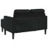 Sofá 2 plazas con chaise longue en forma de L negro 125