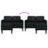 Sofá 2 plazas con chaise longue en forma de L negro 125