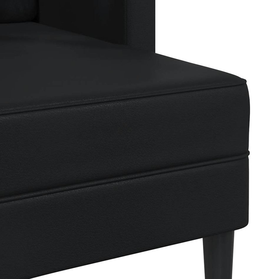 Sofá 2 plazas con chaise longue en forma de L negro 125
