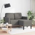 Sofá de 2 plazas con chaise longue en forma L gris claro 125