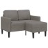 Sofá de 2 plazas con chaise longue en forma L gris claro 125
