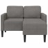 Sofá de 2 plazas con chaise longue en forma L gris claro 125