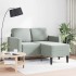 Sofá de 2 plazas con chaise longue en forma L gris claro 125