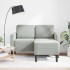 Sofá de 2 plazas con chaise longue en forma L gris claro 125