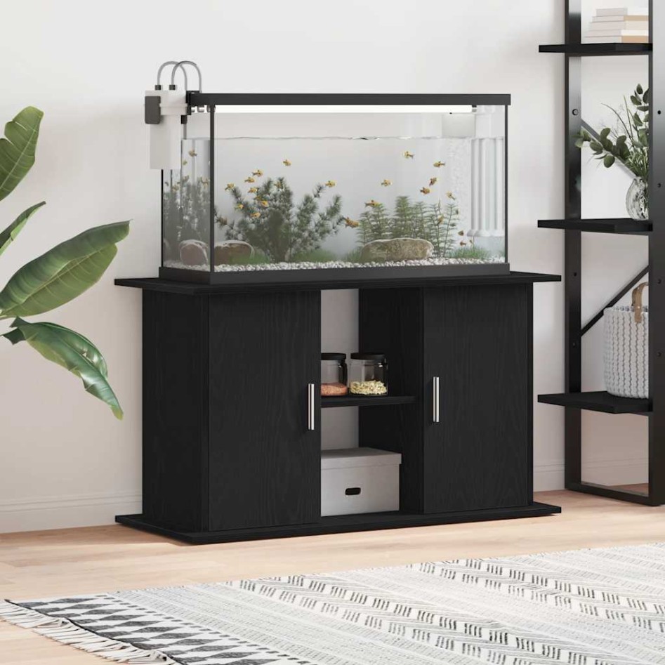 Soporte para acuario de madera de roble negro 101x41x58