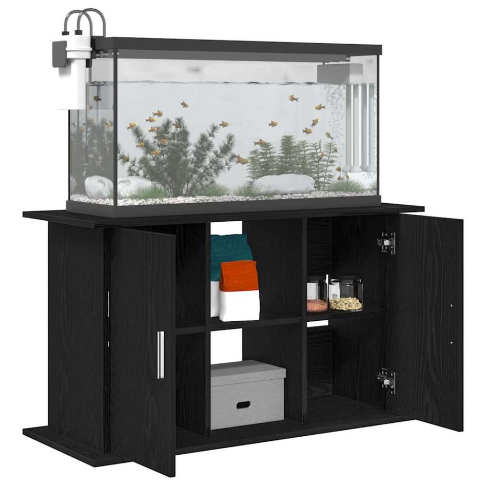 Soporte para acuario de madera de roble negro 101x41x58