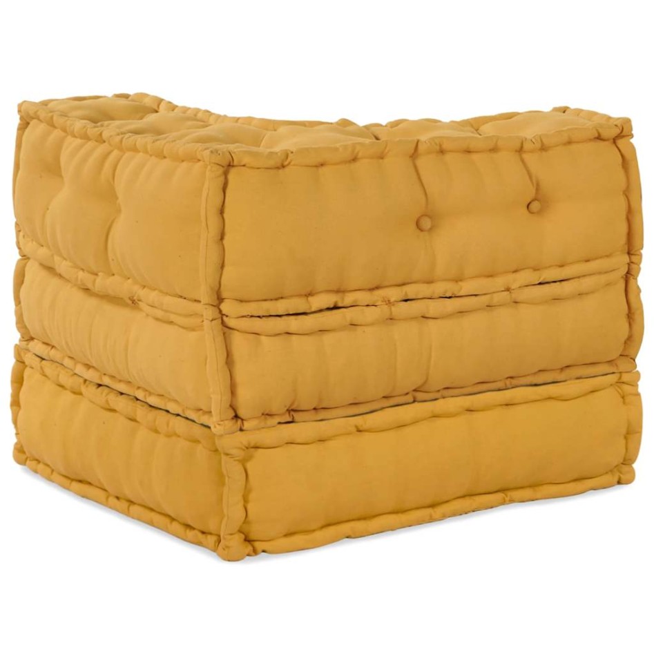 Puf modular de tela amarillo