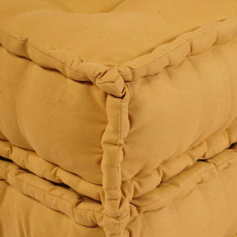 Puf modular de tela amarillo