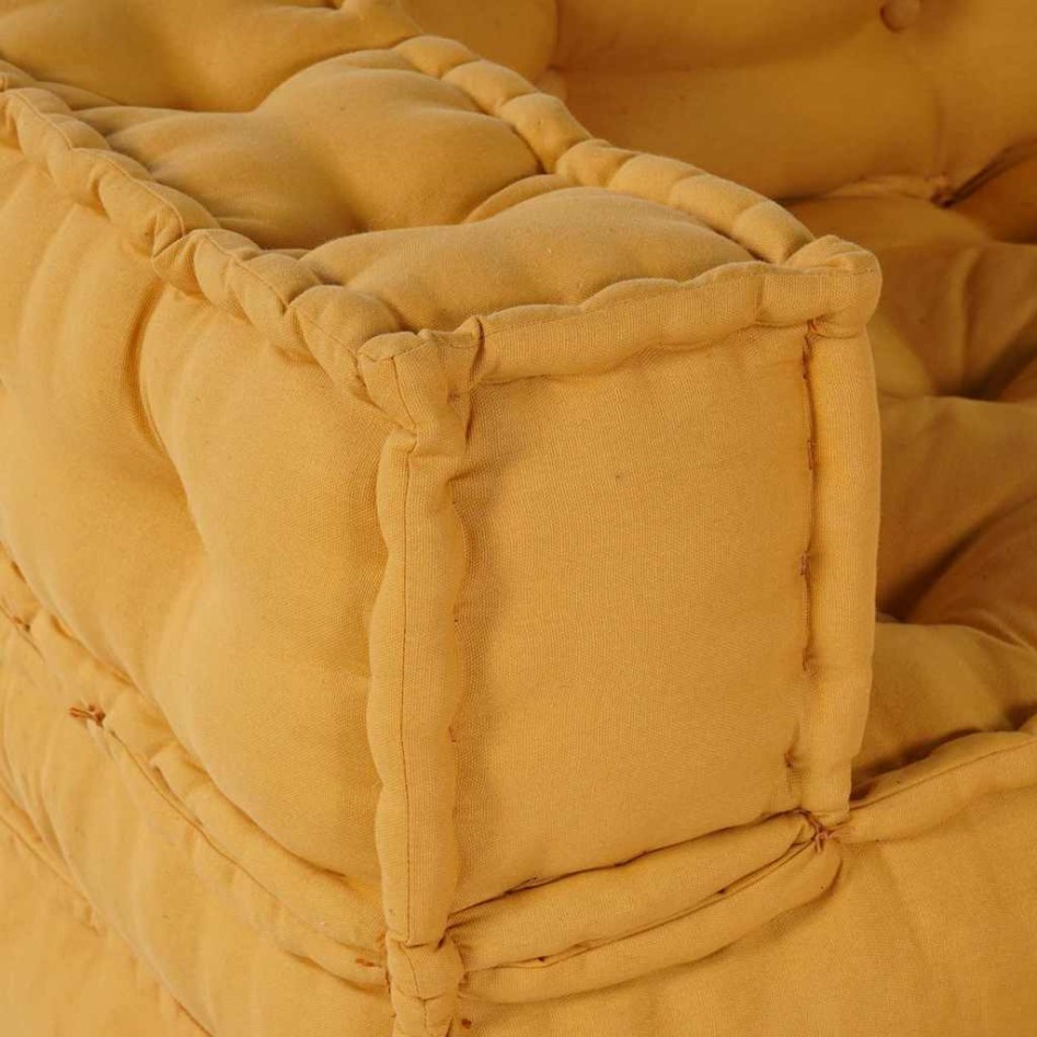 Puf modular de tela amarillo