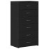 Aparador con 6 cajones roble negro 50x34x96cm madera