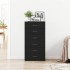Aparador con 6 cajones roble negro 50x34x96cm madera