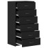 Aparador con 6 cajones roble negro 50x34x96cm madera