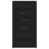 Aparador con 6 cajones roble negro 50x34x96cm madera