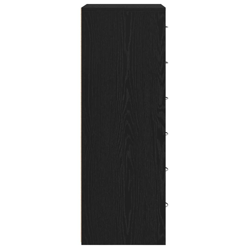 Aparador con 6 cajones roble negro 50x34x96cm madera