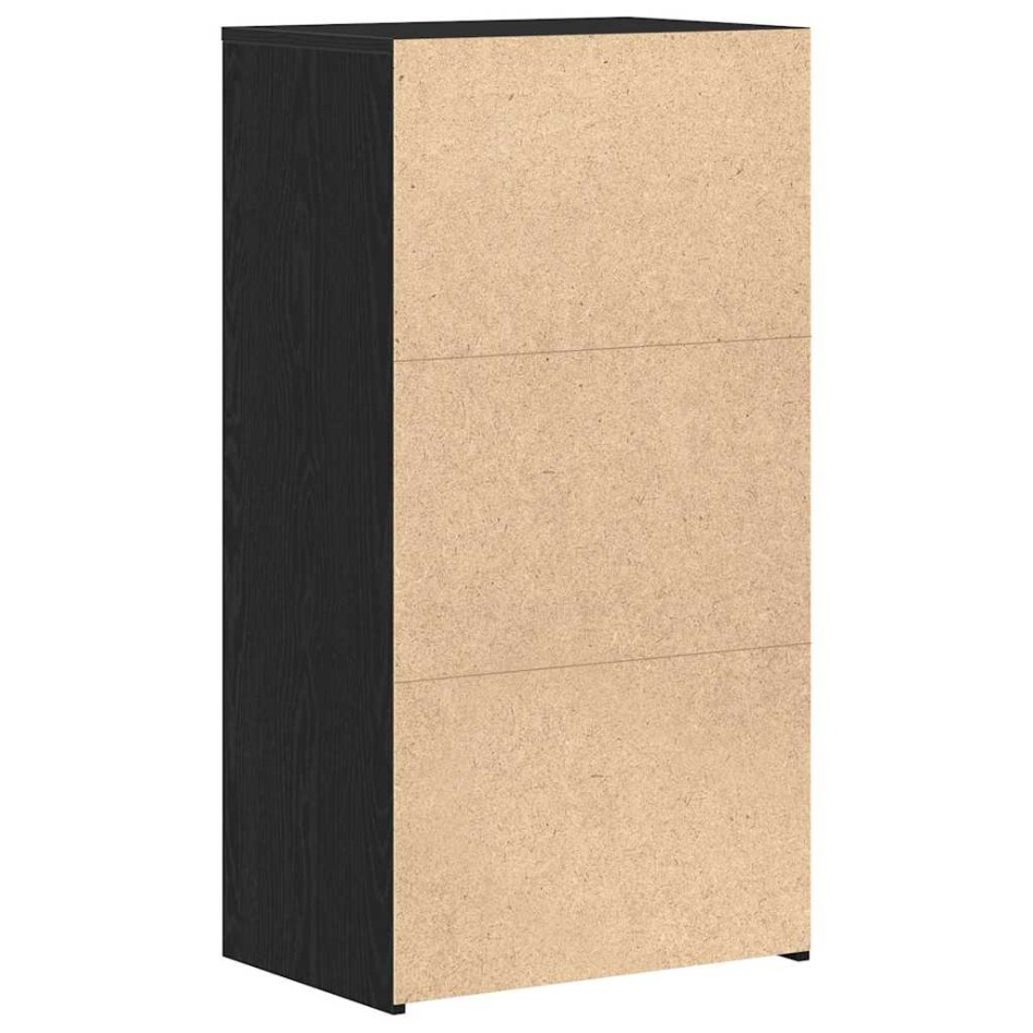 Aparador con 6 cajones roble negro 50x34x96cm madera