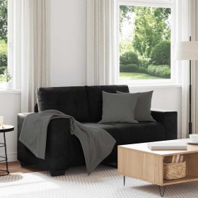Sofá Loveseat Terciopelo Negro 120