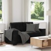 Sofá Loveseat Terciopelo Negro 120 cm