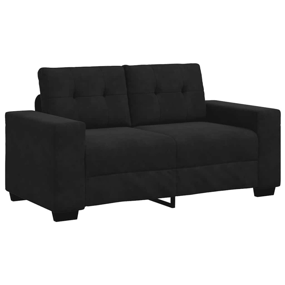 Sofá Loveseat Terciopelo Negro 120