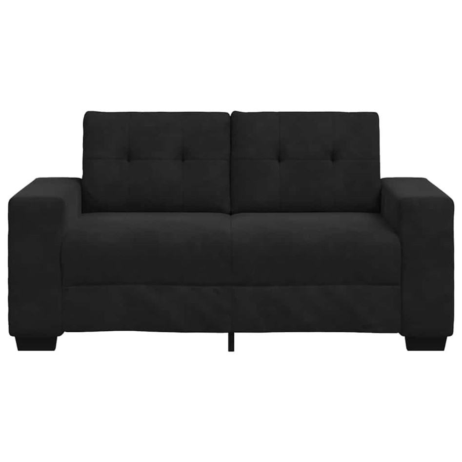 Sofá Loveseat Terciopelo Negro 120