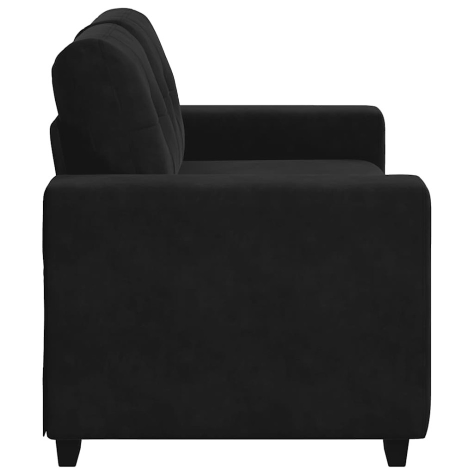 Sofá Loveseat Terciopelo Negro 120