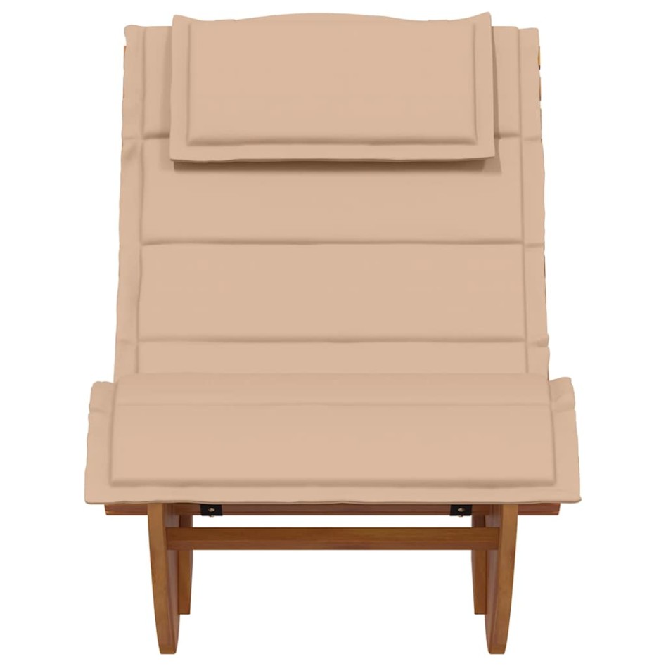 Tumbona mecedora con cojín de madera maciza de