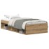 Estructura de cama sin colchón roble artesanal 75x190