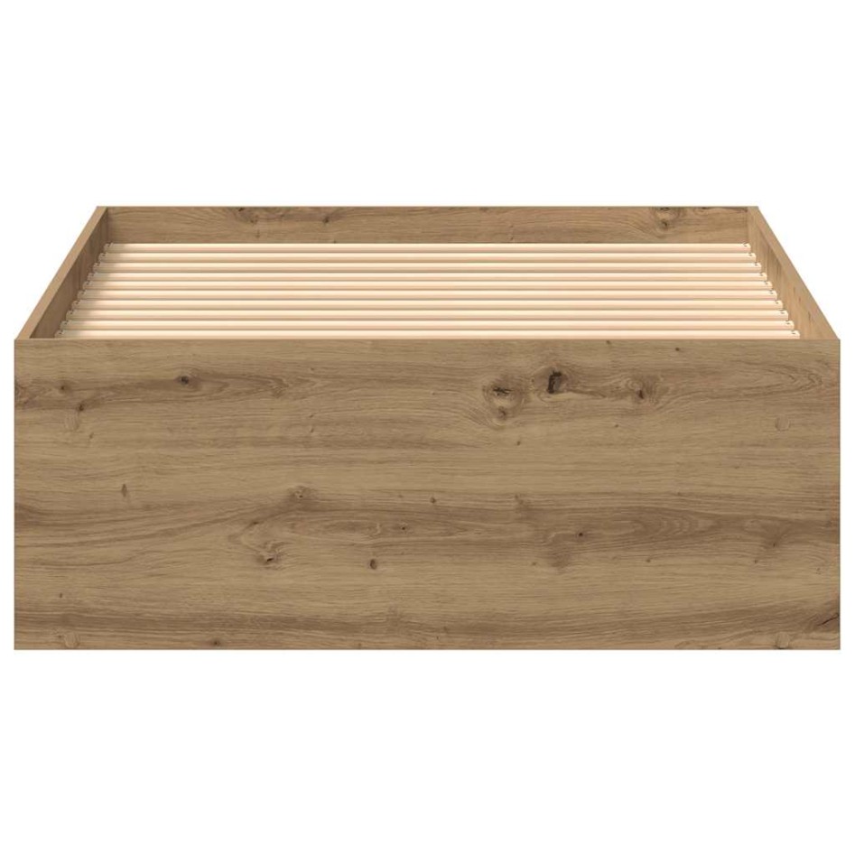 Estructura de cama sin colchón roble artesanal 75x190