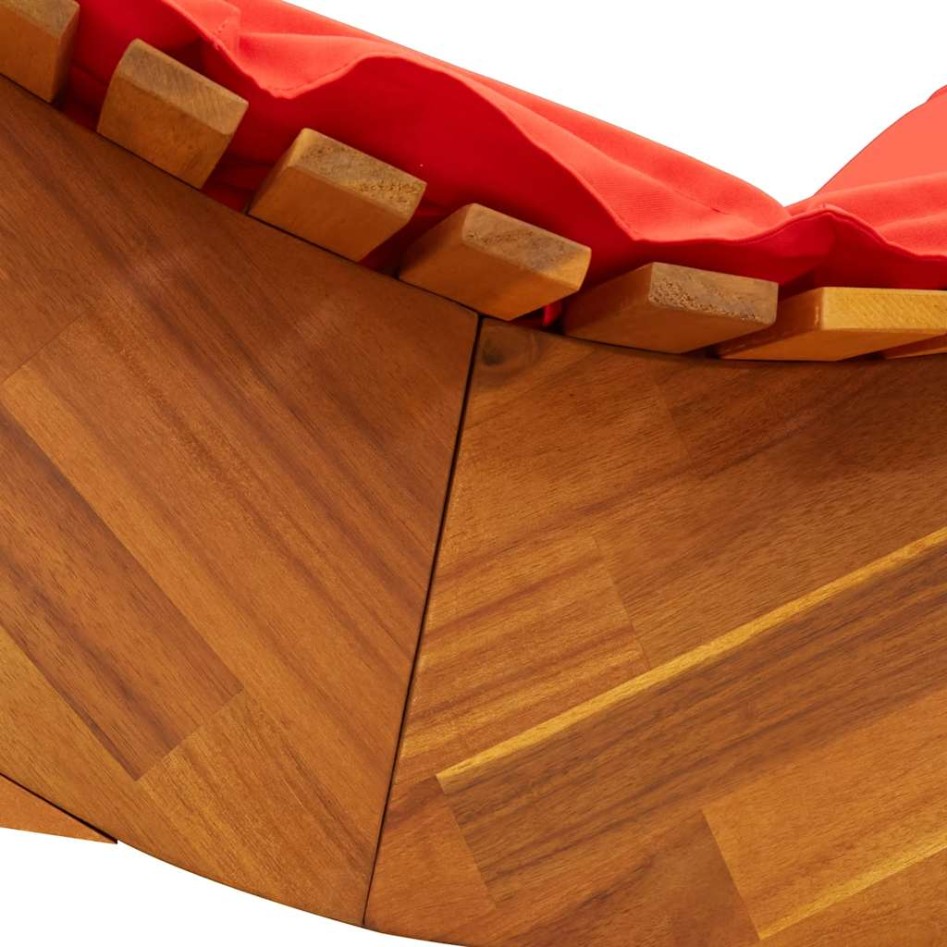 Tumbona mecedora con cojín de madera maciza de