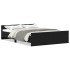 Estructura de cama sin colchón roble negro 140x200