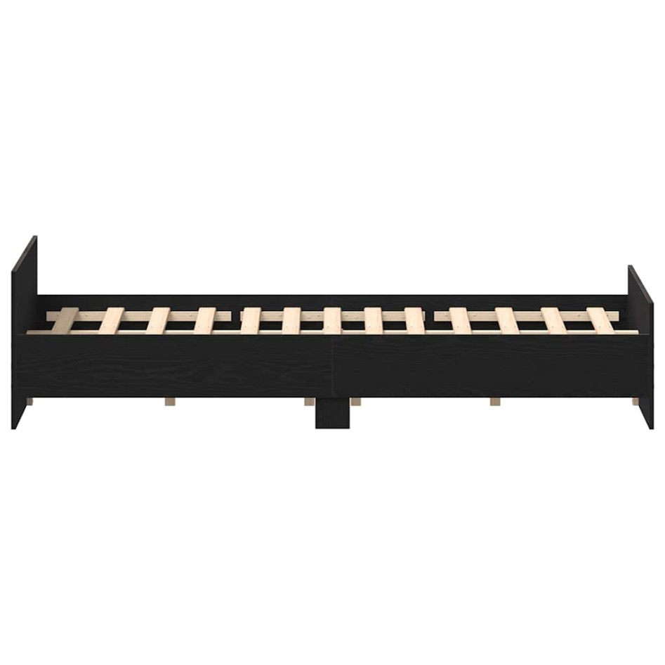 Estructura de cama sin colchón roble negro 140x200