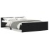 Estructura de cama sin colchón roble negro 135x190