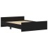 Estructura de cama sin colchón roble negro 135x190
