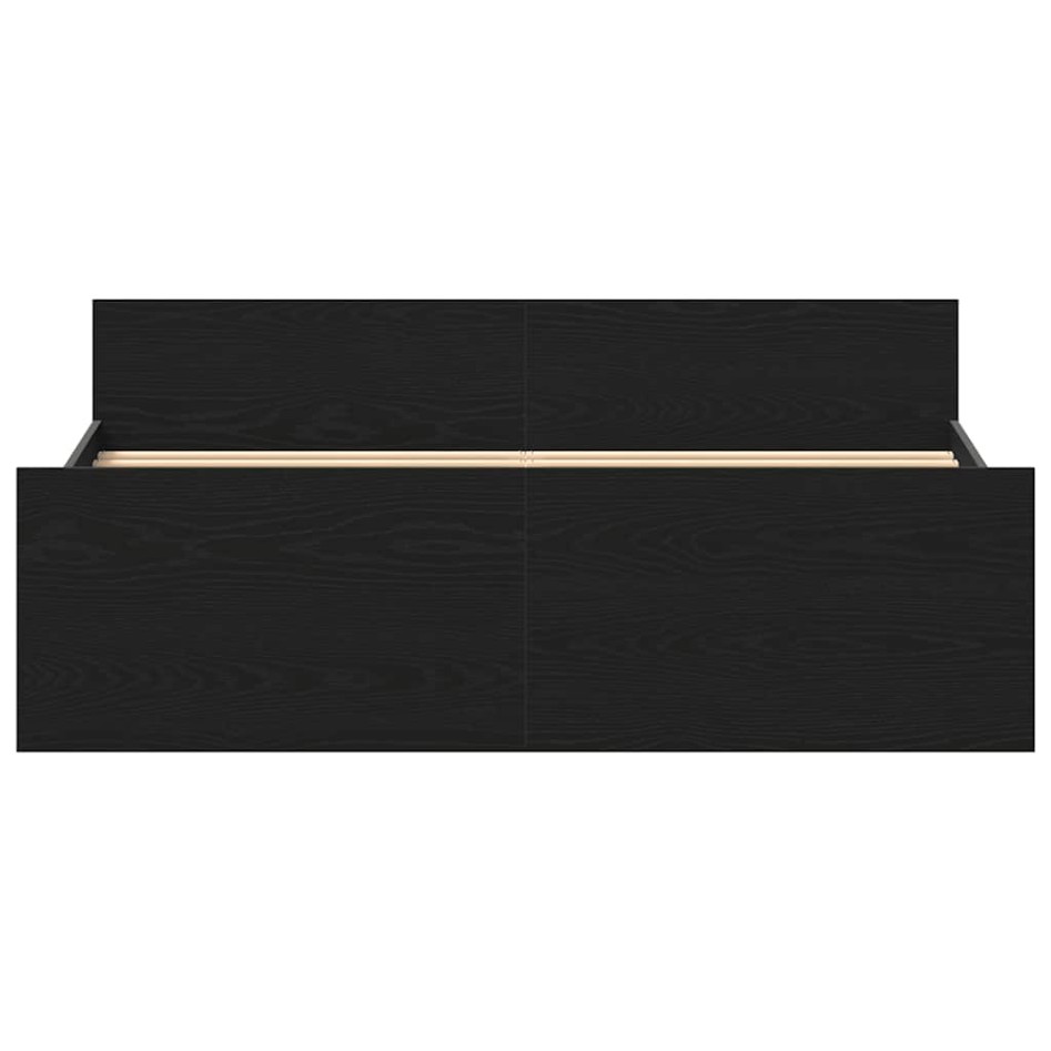 Estructura de cama sin colchón roble negro 135x190