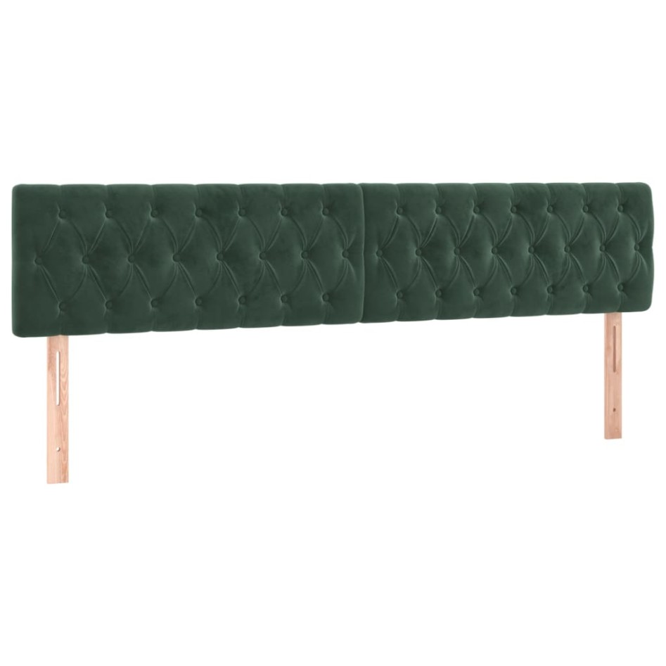 Cama box spring colchón y LED terciopelo verde oscuro