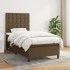 Cama box spring con colchón tela marrón oscuro 100x200